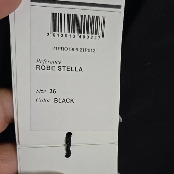 Isabel Marant Black Robe Stella Dress Bodycon Bishop Sleeve Bubble Hem 6 NWT - Picture 5 of 8